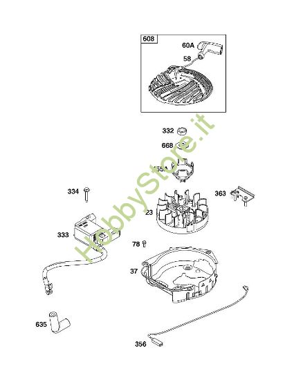 J - GRUPPO VOLANO, ACCENSIONE E MOTORINO DI AVVIAMENTO B&S - 09 €¦ 093J02-0079-H5 brand Stihl